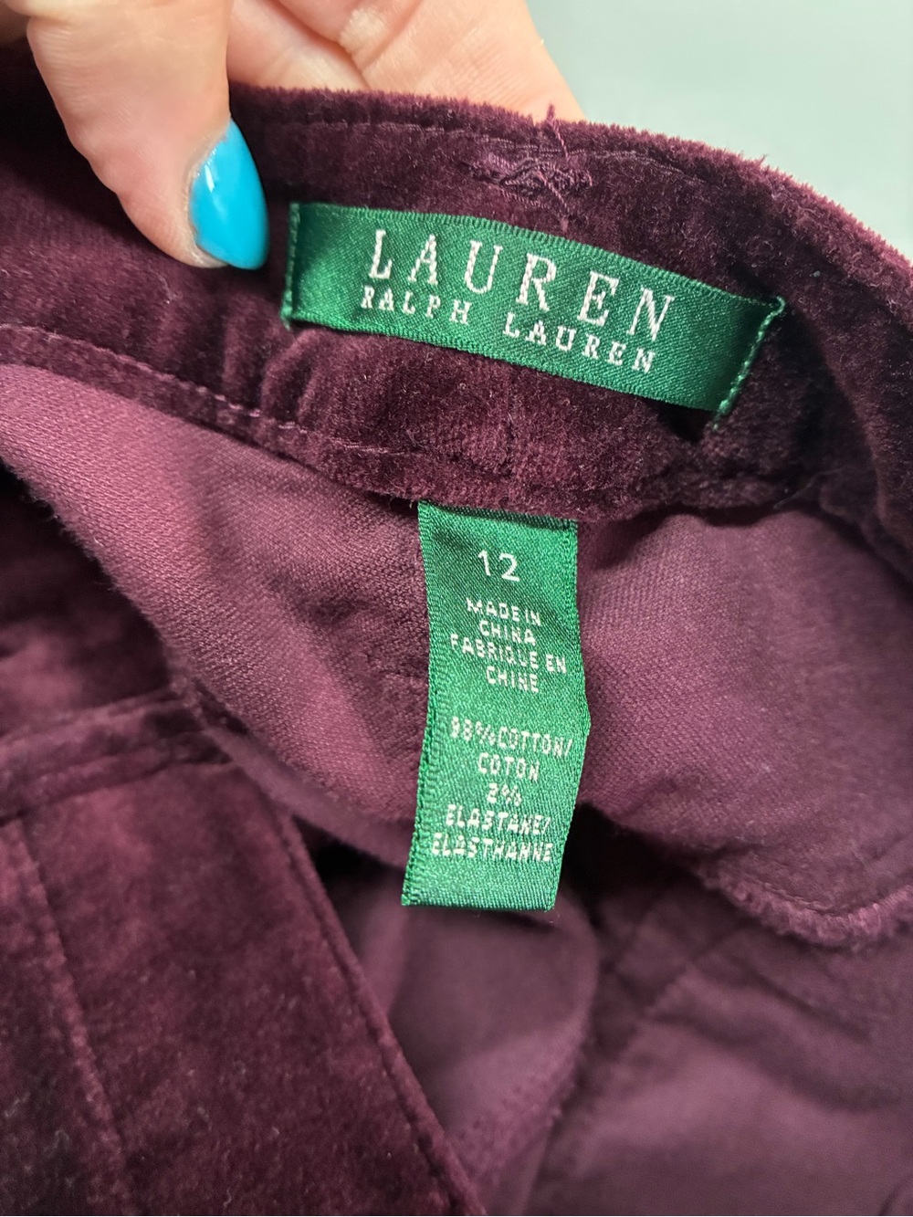 Ralph Lauren Pants in Deep Burgundy - Picture 2 of 9